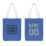 Custom Sky Blue Light Blue Canvas Tote Bag
