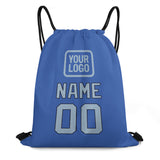 Custom Sky Blue Light Blue Drawstring Bag