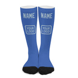 Custom Sky Blue Light Blue Knee-High Sock