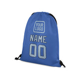 Custom Sky Blue Light Blue Drawstring Bag