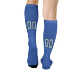 Custom Sky Blue Light Blue Knee-High Sock