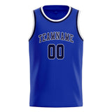 Custom Sky Blue & Navy Colors Design Sports Basketball Jersey