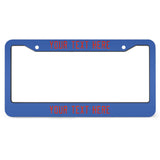 Custom Sky Blue Orange Red License Plate Frame