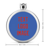 Custom Sky Blue Orange Red Hip Flask