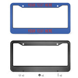 Custom Sky Blue Orange Red License Plate Frame