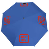 Custom Sky Blue Orange Red Automatic Umbrella