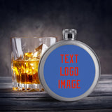 Custom Sky Blue Orange Red Hip Flask