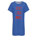 Custom Sky Blue Orange Red Nachthemd