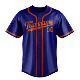 Custom Sky Blue & Orange Red Colors Design Sports Baseball Jersey