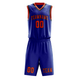Custom Sky Blue Orange Red Basketball Set