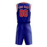 Custom Sky Blue Orange Red Basketball Set