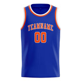 Custom Sky Blue & Orange Red Colors Design Sports Basketball Jersey