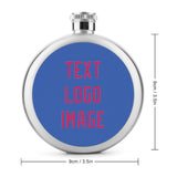Custom Sky Blue Pink Hip Flask