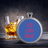 Custom Sky Blue Pink Hip Flask