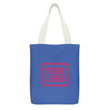 Custom Sky Blue Light Pink Canvas Tote Bag