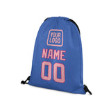 Custom Sky Blue Light Pink Drawstring Bag