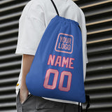 Custom Sky Blue Light Pink Drawstring Bag