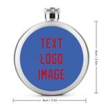 Custom Sky Blue Red Hip Flask