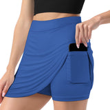 Custom Sky Blue Red A-Line Skort