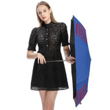 Custom Sky Blue Red Automatic Umbrella
