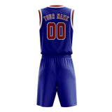 Custom Sky Blue Red Basketball Set