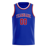 Custom Sky Blue & Red Colors Design Sports Basketball Jersey