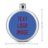 Custom Sky Blue Crimson Red Hip Flask