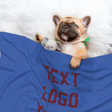Custom Sky Blue Crimson Red Pet Blanket
