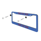 Custom Sky Blue Crimson Red License Plate Frame