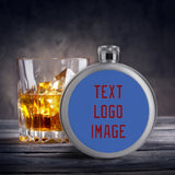 Custom Sky Blue Crimson Red Hip Flask