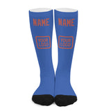 Custom Sky Blue Copper Rose Knee-High Sock