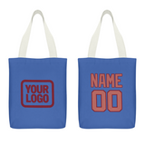 Custom Sky Blue Copper Rose Canvas Tote Bag