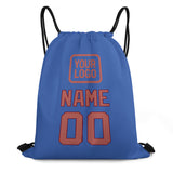 Custom Sky Blue Copper Rose Drawstring Bag