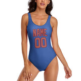 Custom Sky Blue Copper Rose Swimsuit