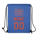 Custom Sky Blue Copper Rose Drawstring Bag