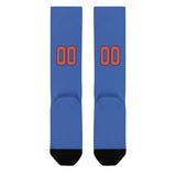 Custom Sky Blue Copper Rose Knee-High Sock