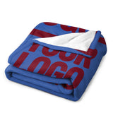 Custom Sky Blue Crimson Red Blanket