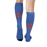 Custom Sky Blue Copper Rose Knee-High Sock