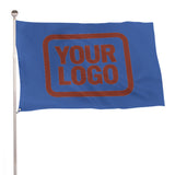 Custom Sky Blue Coral Red Flag