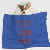 Custom Sky Blue Coral Red Pet Blanket
