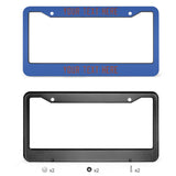Custom Sky Blue Coral Red License Plate Frame