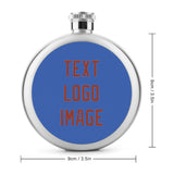 Custom Sky Blue Coral Red Hip Flask