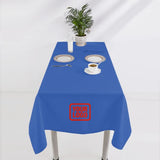Custom Sky Blue Coral Red Square Table Cloth