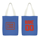 Custom Sky Blue Orange Red Canvas Tote Bag