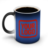 Custom Sky Blue Orange Red Magic Mug