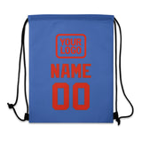 Custom Sky Blue Orange Red Drawstring Bag