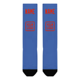 Custom Sky Blue Orange Red Knee-High Sock