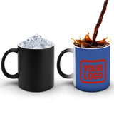 Custom Sky Blue Orange Red Magic Mug