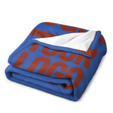 Custom Sky Blue Coral Red Blanket