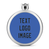 Custom Sky Blue Black Hip Flask